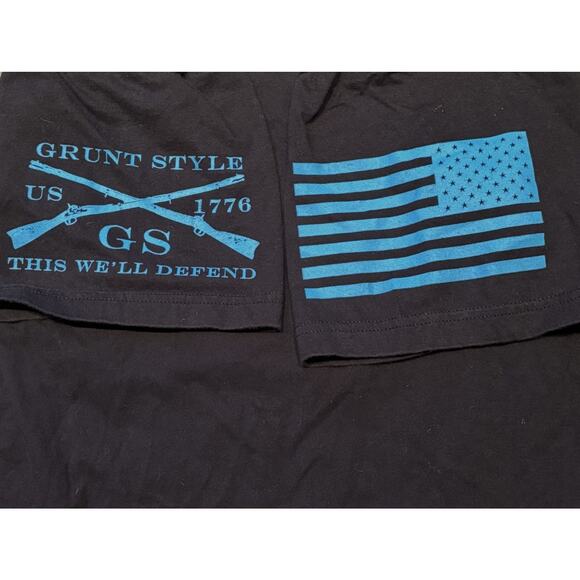 Grunt Style Black Blue Navy Skull X-Ray Graphic Short Sleeve Shirt Men's Medium - Picture 5 of 5